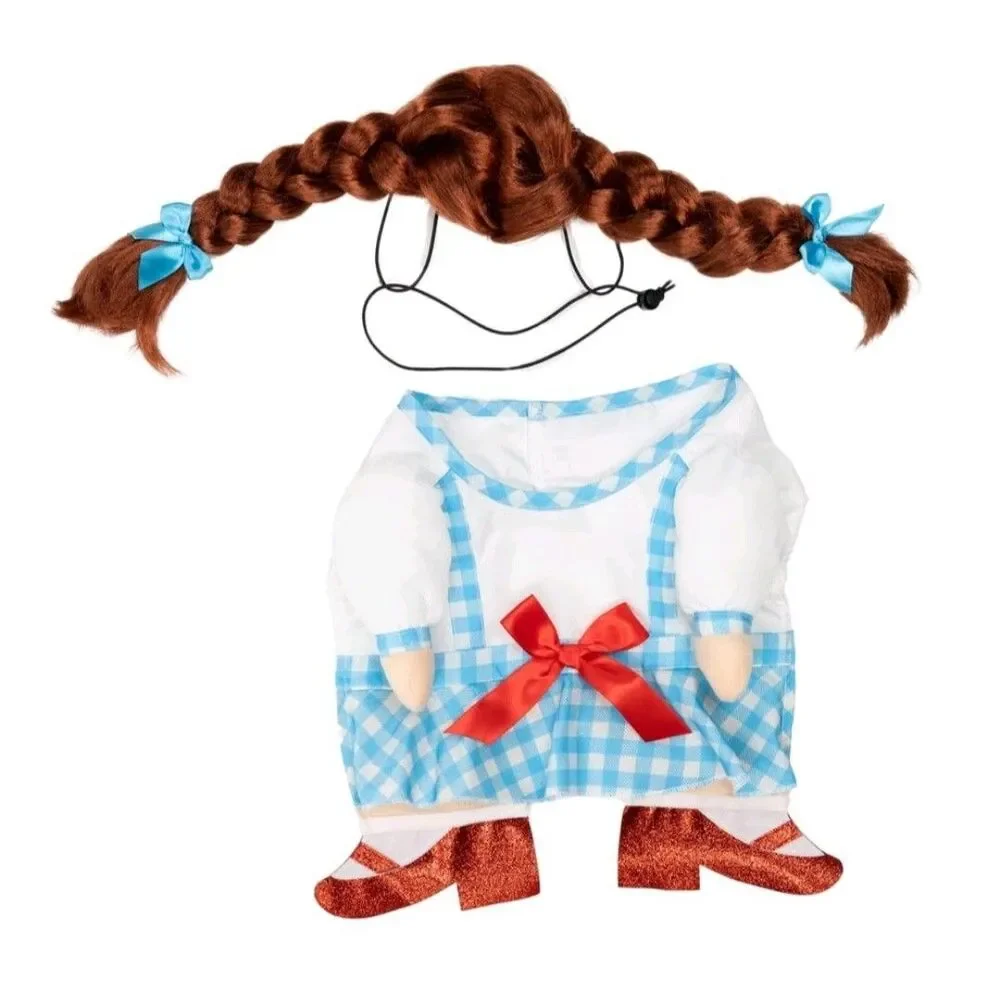 Halloween Medium Pet Dog Cat Costume Dorothy Wicked Wizard of Oz Ruby Slippers